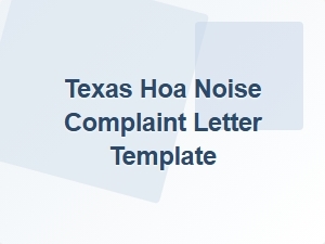 Texas Hoa Noise Complaint Letter Template