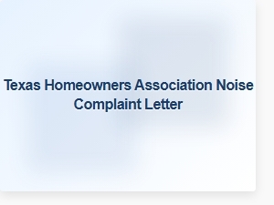 Texas Hoa Noise Complaint Letter Template