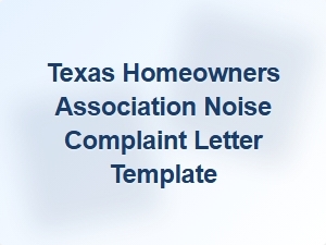 Texas Hoa Noise Complaint Response Template