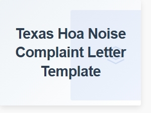 Texas Hoa Noise Complaint Letter Template Steps