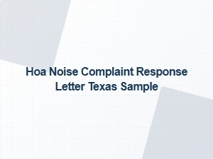 Resident Noise Policy Response Letter Sample Texas