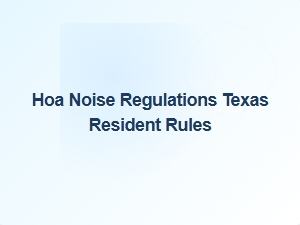 Resident Noise Policies in Texas
