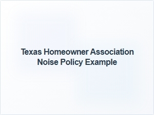Texas Hoa Noise Policy Example for Residents