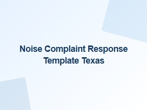 Noise Complaint Response Template Texas Laws